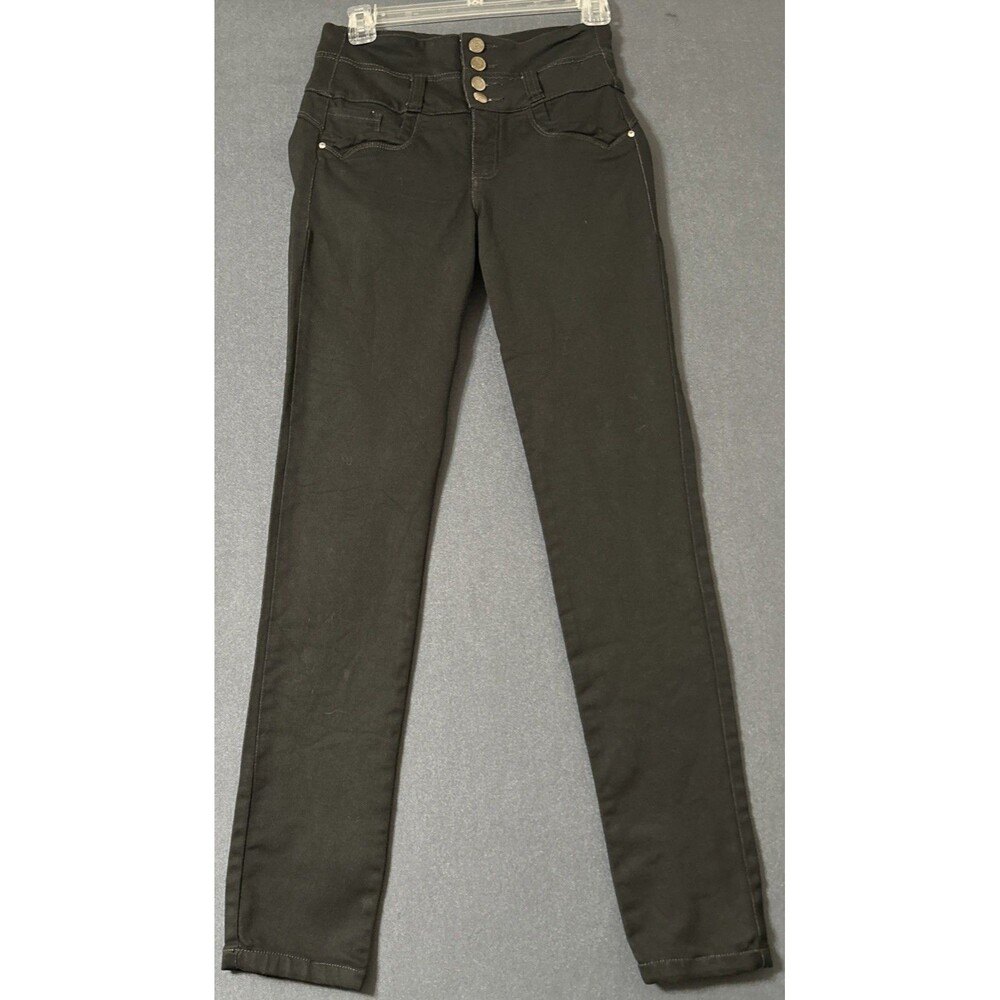 Tissini Columbian Women's High Waisted Skinny Jeans Olive Green Sz 5